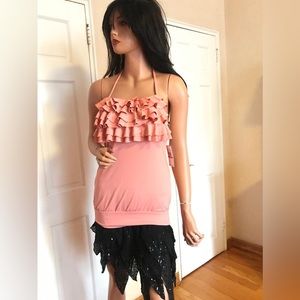 NWT Michael Kors Neck Tankini in Rose Water color size P. Fits sizes SM & M